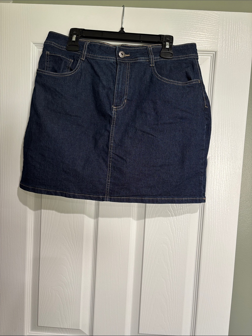 2/$22.  St. John's Bay Dark Blue Denim Mini Skirt/Skort